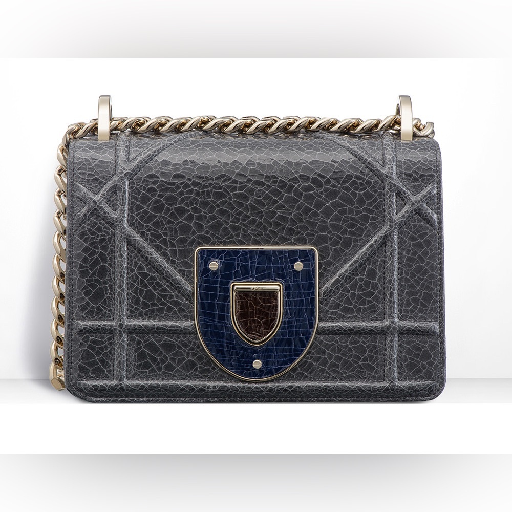 CHRISTIAN DIOR Ceramic Effect Deerskin Diorama Club Bag